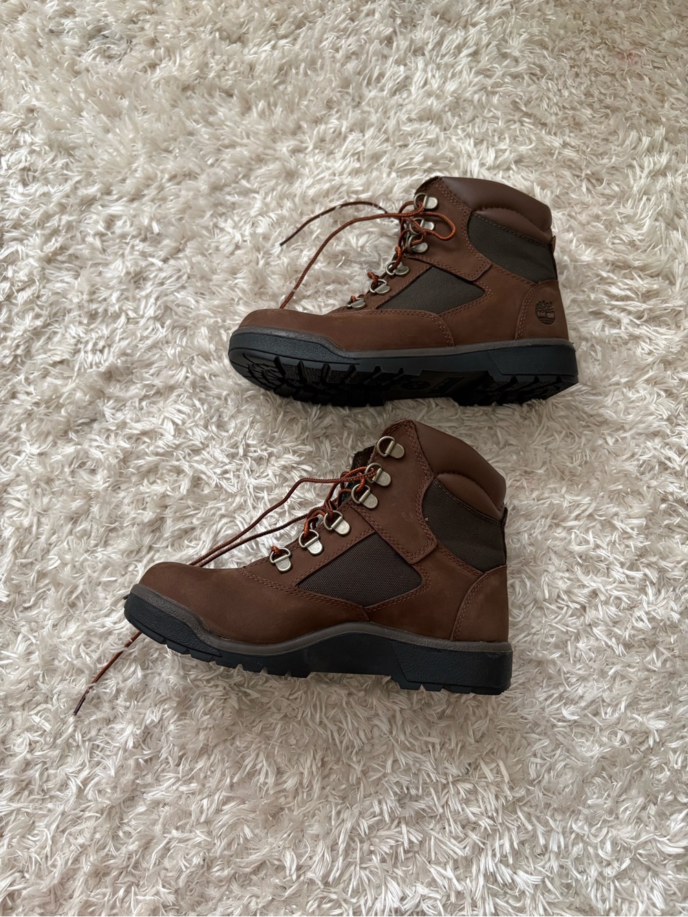 Timberland Boots Brown Suede Green 90s Waterproof Lace Up, Women’s 6 Kids 4.5